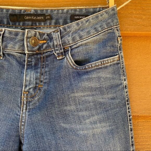 Calvin Klein Jeans Lean Boot Button Pockets Blue Jeans Size 27/4 - Picture 6 of 12